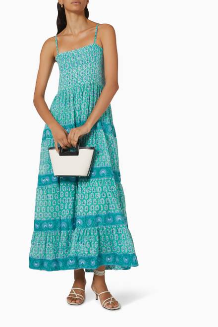 hover state of Smocked Back Maxi Dress in Cotton Voile 