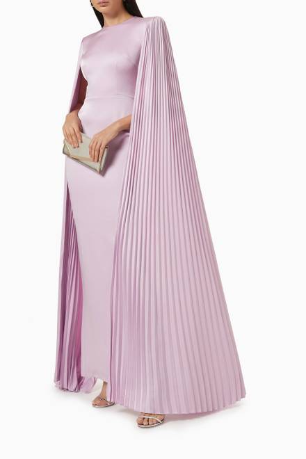 hover state of Dresden Column Gown in Satin Crepe  