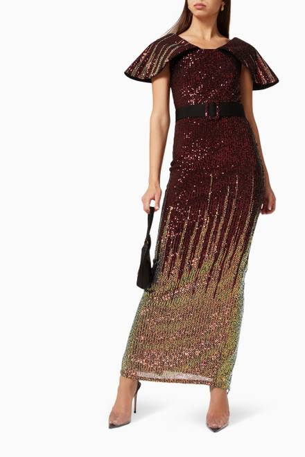 hover state of Belted Dress in Sequin