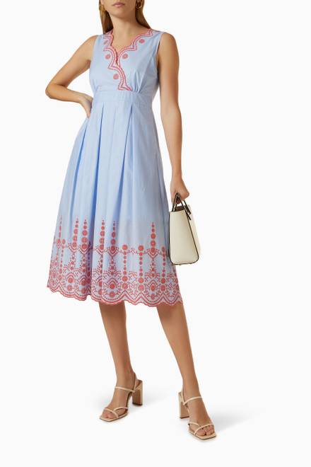 hover state of Tienno Broderie Anglaise Dress in Cotton 