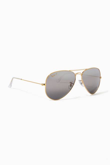 hover state of Aviator Gradient Sunglasses in Metal  