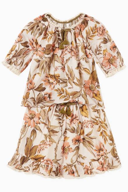 hover state of Anneke Floral Smock Top in Cotton 