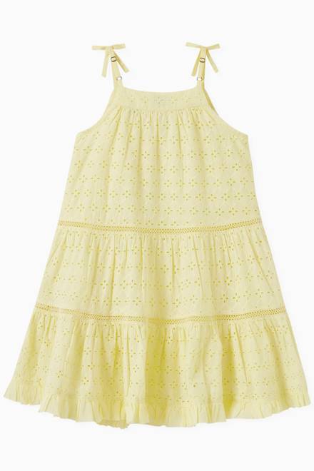 hover state of Brodery Anglaise Tiered Dress in Cotton 