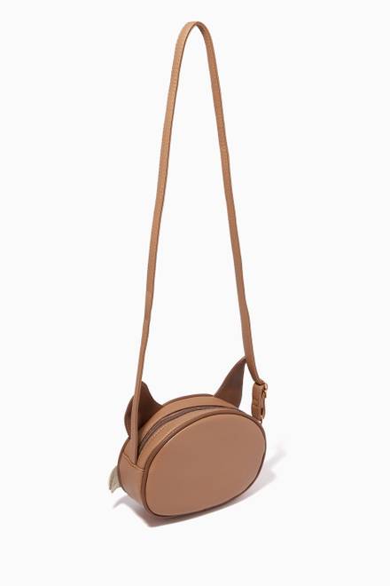 hover state of Lynx Motif Crossbody Bag in Faux Leather