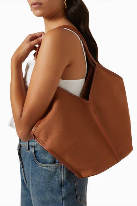 hover state of Calella Tote Bag in Canvas & Grained Leather
