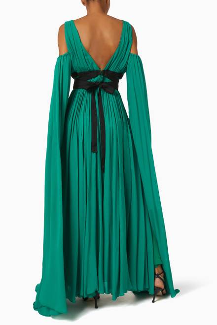 hover state of Noce Pleated Maxi Dress in Georgette   