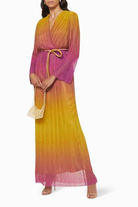 hover state of Pleated Ombre Evening Dress   