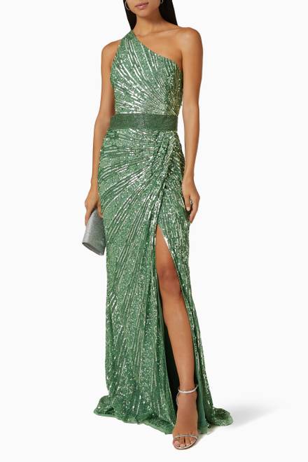 hover state of One Shoulder Gown in Sequin 