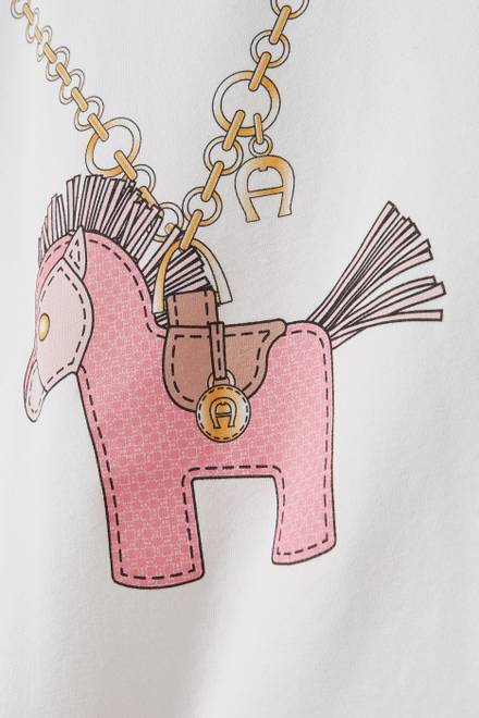 hover state of Unicorn Print T-shirt in Cotton Jersey 