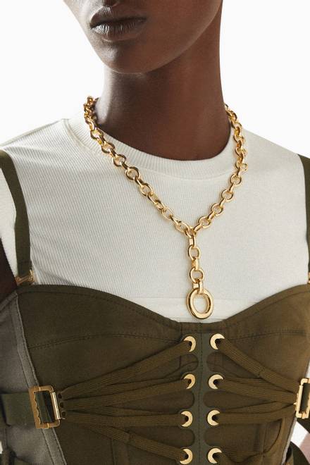 hover state of Scala Necklace in 14kt Gold-plated Brass