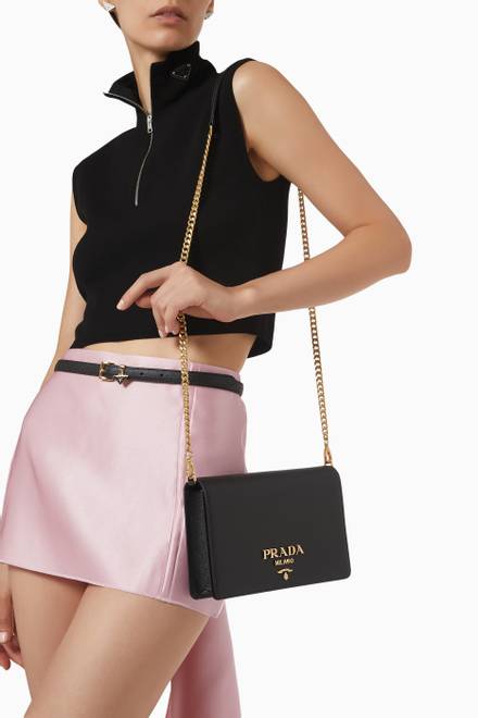 hover state of Mini Shoulder Bag in Saffiano Leather 