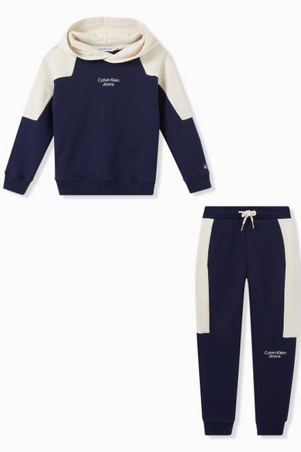 hover state of Colour Block Tracksuit Set in Cotton 
