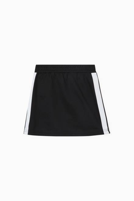 hover state of Striped Logo Track Skirt in Polyester & Cotton