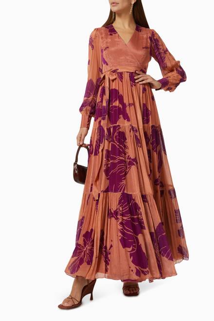 hover state of Floral Kaftan in Chiffon  