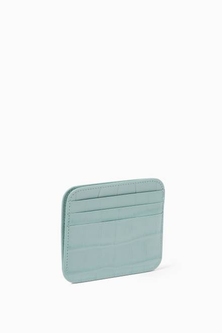 hover state of Cash Card Holder in Shiny Crocodile Embossed Calfskin     