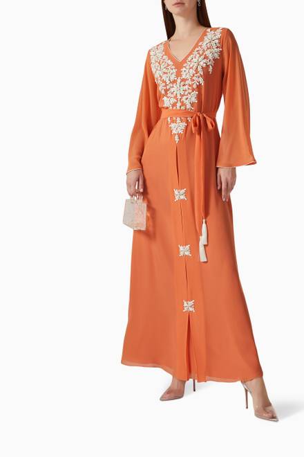 hover state of Xenia Embroidered Kaftan in Chiffon