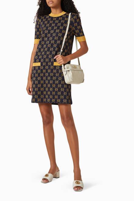 hover state of GG Dress in Lamé Cotton Jacquard