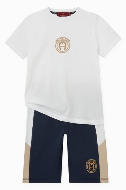 hover state of Mini Circle Logo Patch T-shirt in Cotton