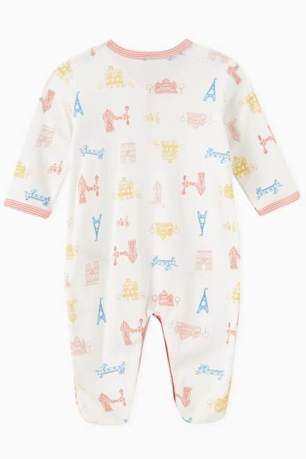 hover state of Paris Theme Print Sleepsuit in Cotton