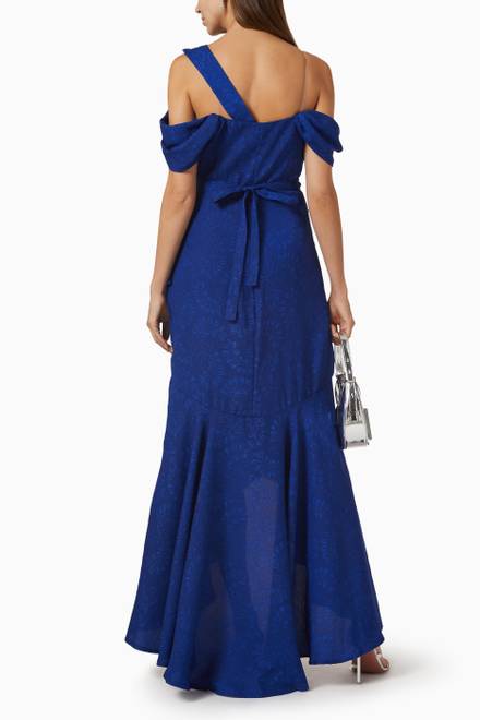 hover state of Textured Draped Maxi Dress