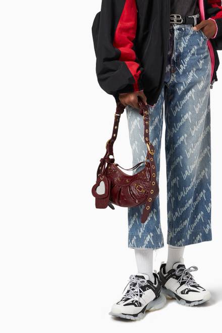 le cagole xs shoulder bag crocodile embossed