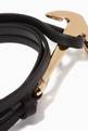 thumbnail of Black Leather Anchor Bracelet     #3
