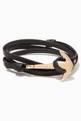 thumbnail of Black Leather Anchor Bracelet     #0