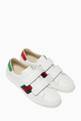 thumbnail of White Velcro Strap Leather Sneakers #0