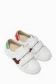 thumbnail of White Velcro Strap Leather Sneakers #0