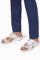 thumbnail of White & Grey Karung Snakeskin Trecce Sandals #1