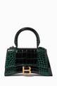 thumbnail of Hourglass XS Top Handle Bag in Shiny Crocodile Embossed Calfskin #0