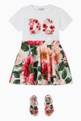 thumbnail of Camellia DG Cotton T-shirt with Floral Patch   #1