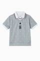 thumbnail of Star & Monogram Motif Jersey Mesh Polo Shirt  #0