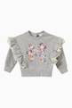 thumbnail of Floral Ruffle Sweatshirt in Stretch Jersey #0