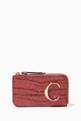 thumbnail of Chloé C Coin Purse in Croc-embossed & Shiny Calfskin     #0