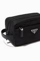 thumbnail of Triangle Logo Travel Pouch in Re-Nylon & Saffiano Leather        #3