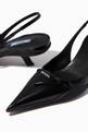 thumbnail of Triangle Logo Slingback 45 Pumps in Brushed Leather #5