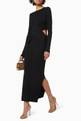 thumbnail of Celena Draped Midi Dress in Ribbed Knit    #1