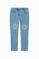 thumbnail of Embroidered Flower Jeans in Organic Cotton Stretch Denim  #0