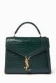 thumbnail of Medium Cassandra Top Handle Bag in Croc-embossed Shiny Leather      #0