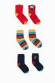 thumbnail of Gnome Print Socks in Cotton Blend Knit, Set of 3    #0