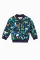 thumbnail of All-over Jungle Print Zip Sweatshirt in Cotton Blend Fleece    #0