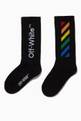 thumbnail of Diagonal Stripes Mid Length Socks in Cotton     #2