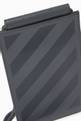 thumbnail of Diagonal Stripe Neck Pouch in Leather  #4