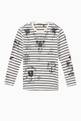 thumbnail of Stripes with Tattoo-print T-shirt in Cotton    #0