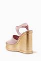 thumbnail of Gold Wedge Sandals in Patent Leather #3