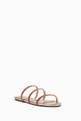 thumbnail of Rhinestone-embellished Flat Slide Sandals in Leather   #2