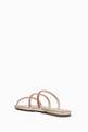thumbnail of Rhinestone-embellished Flat Slide Sandals in Leather   #3