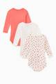 thumbnail of Long Sleeve Bodysuit in Floral Organic Cotton Rib Knit, Set of 3  #1