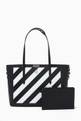 thumbnail of Diagonal Stripe Shopper Tote Bag in Leather         #4